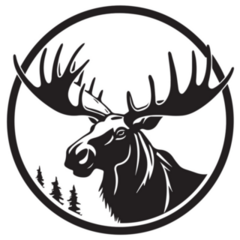Moose Black And White Mountain Sticker 