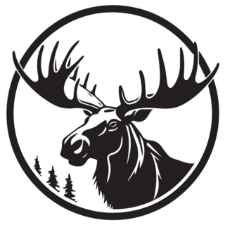 Moose Black And White Mountain Sticker 