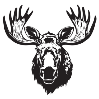 Moose Black And White Simple Sticker