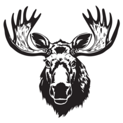 Moose Black And White Simple Sticker