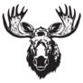 Moose Black And White Simple Sticker