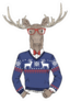 Moose Dressed Up In Jacquard Pullover Sticker