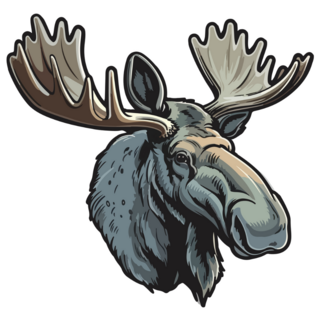 Moose Flat Icon Sticker