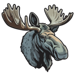 Moose Flat Icon Sticker