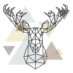 Moose Geometric Design Sticker