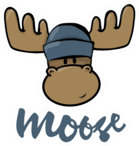 Moose Head Cartoon In Blue Sticker