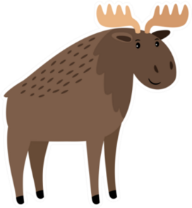Moose Illustration Sticker