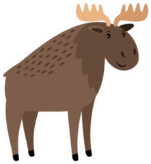 Moose Illustration Sticker