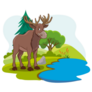 Moose In A Forest Sticker