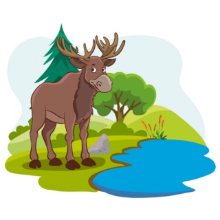 Moose In A Forest Sticker