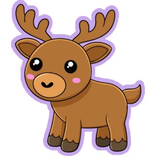 Moose On Purple Sticker