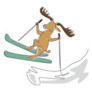 Moose Skiing On Mountain Sticker