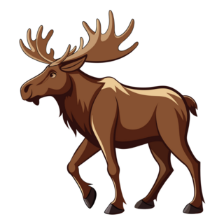 Moose Walking Along Sticker