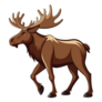 Moose Walking Along Sticker