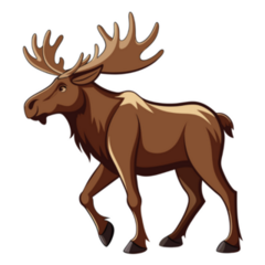 Moose Walking Along Sticker