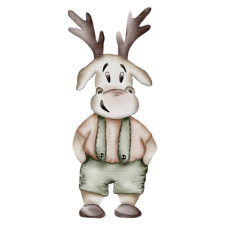 Moose Wearing Suspenders Sticker