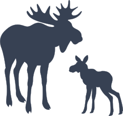 Moose With Baby Sticker