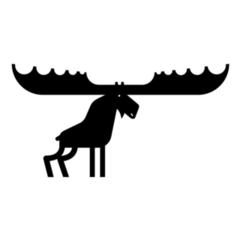 Moose With Branchy Wide Horns Sticker