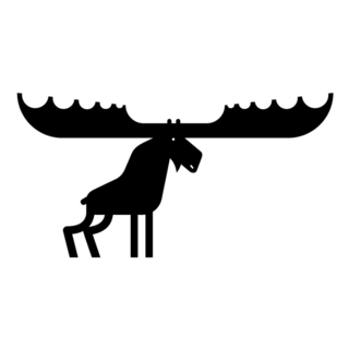 Moose With Branchy Wide Horns Sticker