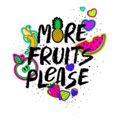More Fruits Please 80s Style Lettering Sticker