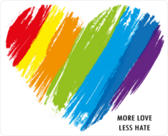 More Love Less Hate Rainbow Heart Sticker
