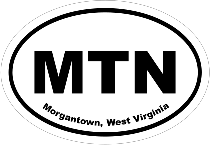 Morgantown, West Virginia Oval Stickers