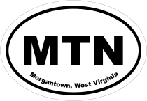 Morgantown, West Virginia Oval Stickers