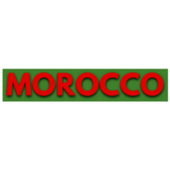 Morocco Country Lettering In Flag Colours Sticker