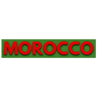 Morocco Country Lettering In Flag Colours Sticker
