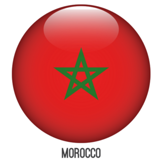 Morocco Flag In Circle Shape Sticker