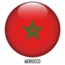 Morocco Flag In Circle Shape Sticker