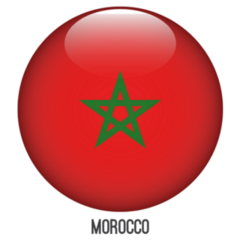 Morocco Flag In Circle Shape Sticker