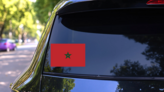 Morocco Flag Sticker on a Rear Car Window (New) example
