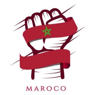 Morocco Hand And Flag Illustration Sticker