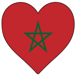 Morocco Heart Shape Flag Sticker
