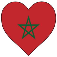 Morocco Heart Shape Flag Sticker
