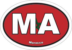 Morocco Ma Flag Oval Sticker