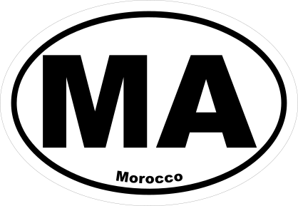 Morocco Ma Oval Sticker