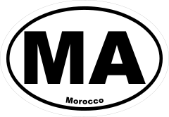 Morocco Ma Oval Sticker