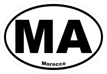 Morocco Ma Oval Sticker