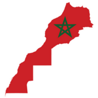 Morocco Map Outline Flag Sticker