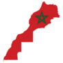 Morocco Map Outline Flag Sticker