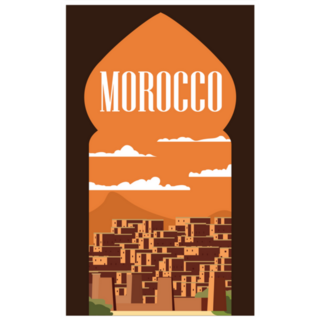 Morocco Retro Poster City Sticker