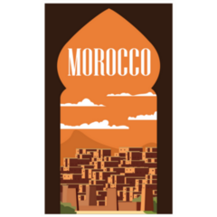 Morocco Retro Poster City Sticker