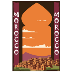Morocco Retro Poster Sticker