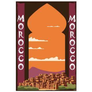 Morocco Retro Poster Sticker