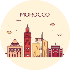 Morocco Skyline, Detailed Silhouette Sticker