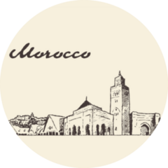 Morocco Skyline, Hand Drawn Sketch Sticker