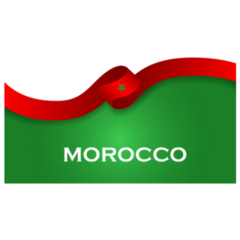 Morocco Sport Style Flag Ribbon Sticker