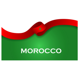 Morocco Sport Style Flag Ribbon Sticker